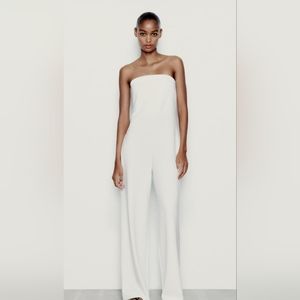 NWT Zara White Strapless Jumpsuit